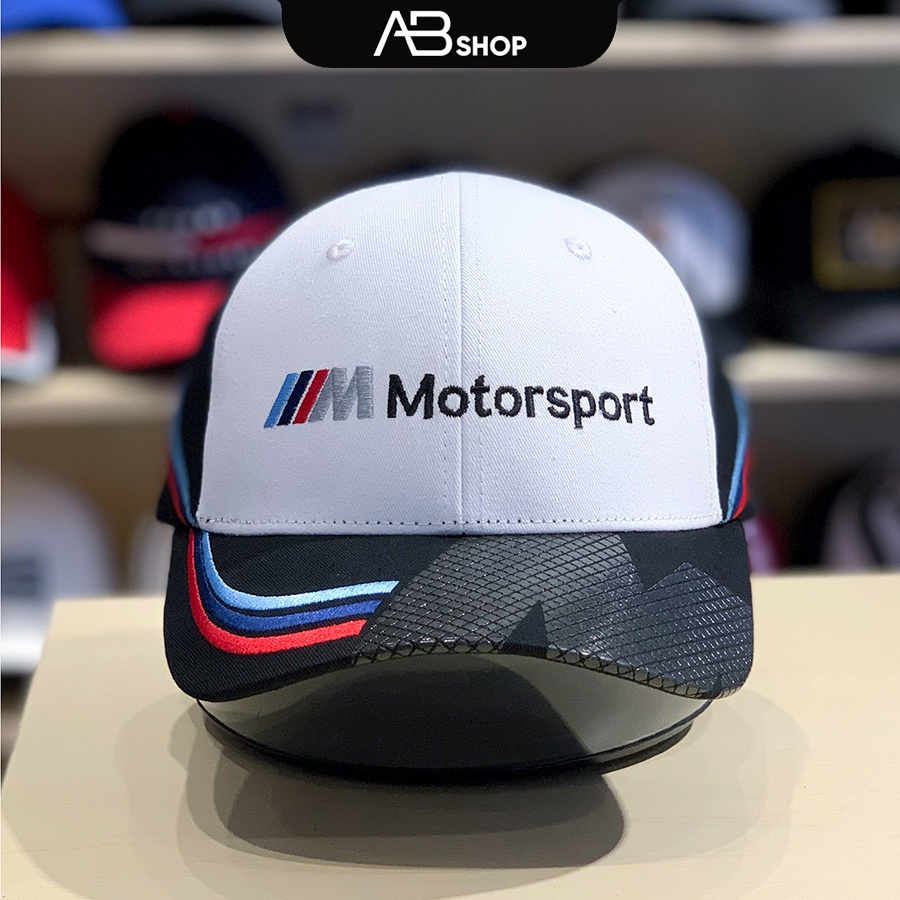 Mũ Lưỡi Trai Nam BMW Motorsport Thể Thao Trắng Đen AB-30178