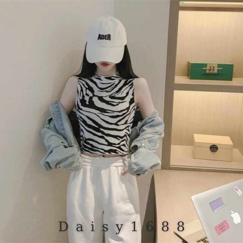 Áo Croptop Ba Lỗ Kẻ Caro Họa Tiết Vằn CÓ SẴN Daisy1688