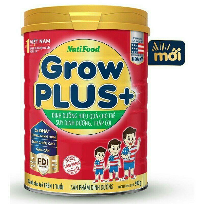 5 hộp sữa Grow Plus đỏ 900g cho bé