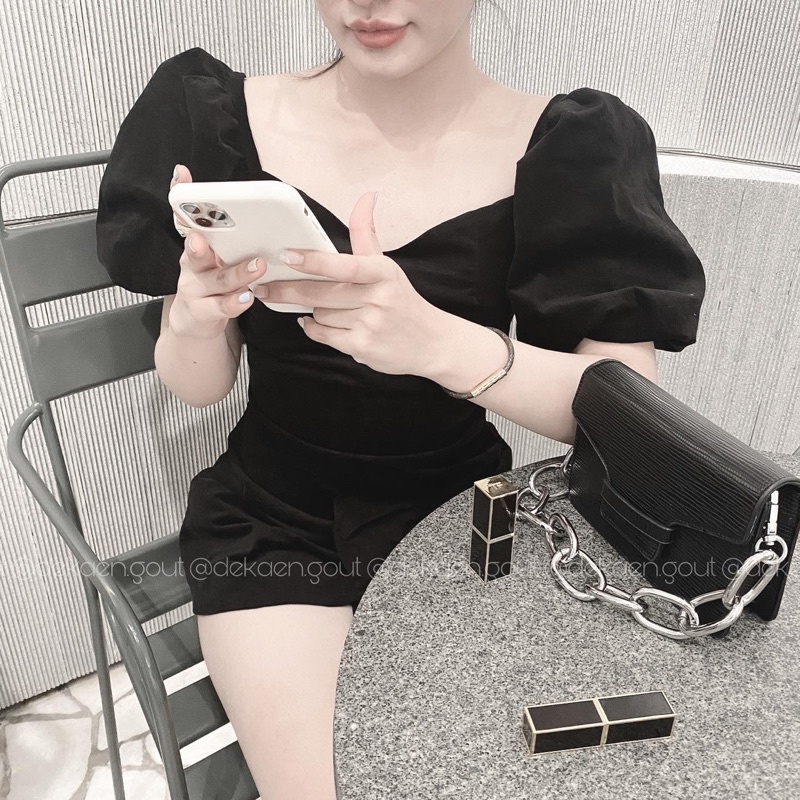 Đầm thiết kế tay phồng xẻ tà nơ - LADY DRESS