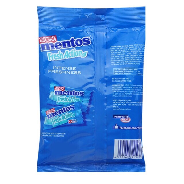 Kẹo Singum Mentos Gói 40 Chiếc 112gr