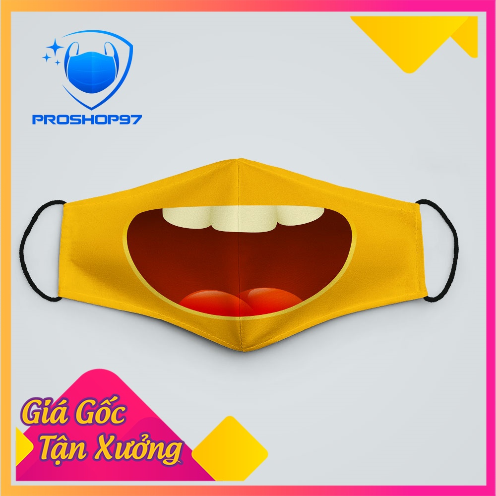 Khẩu Trang Cho Dân Phượt EMOJIS_11 ProShop97 Vải Poly Cotton 100%, Ngăn Bụi Mịn, Kháng Khuẩn, 2021 B