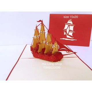Thuyền 10 - boat - thiệp 3d