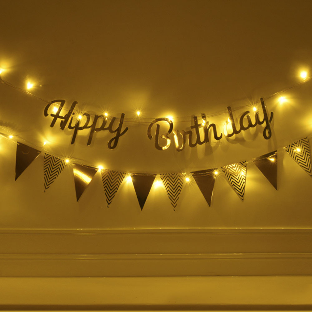 Banner Chữ Happy Birthday Có Đèn Trang Trí Tiệc Sinh Nhật Cho Bé