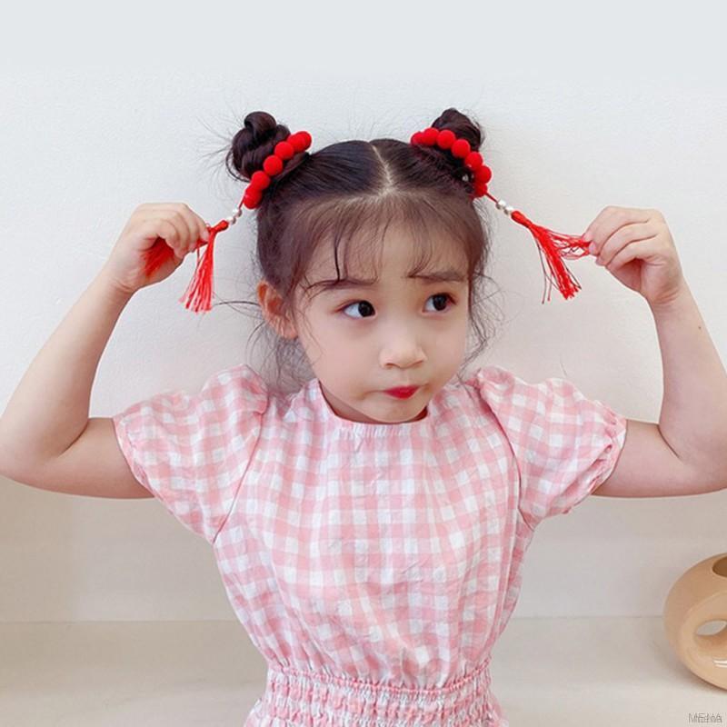 Dây Buộc Tóc Tua Rua Nhiều Màu Cho Bé Gái