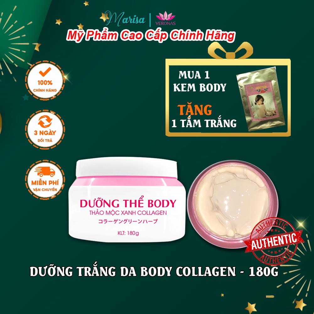 Dưỡng thể body thảo mộc xanh- Collagen Veronas
