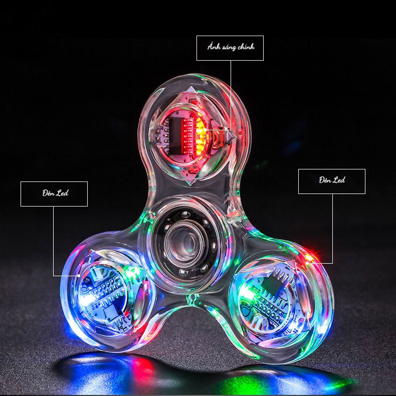 Con Quay Spinner Đồ Chơi Đèn Led Phát Sáng Xả Stress Bằng Nhựa ABS Cho Mọi Lứa Tuổi BAFABY