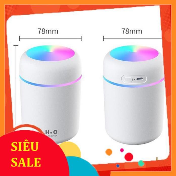 ⚡️HÀNG HOT⚡️Máy Phun Sương Tạo Độ Ẩm Không Khí Dung Tích 300ml Kết Hợp Với Đèn Led - Dạng Cầm Tay Dùng Được Trong Xe Hơi