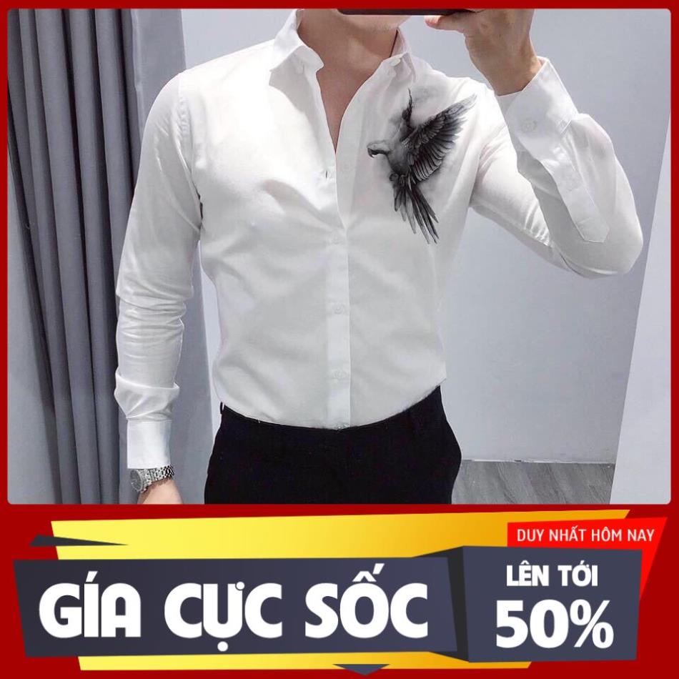 HÀNG SIÊU CẤP áo sơ mi nam form dáng chuẩn slimfit mix hoạ tiết 3D in nhiệt không loang sắc nét BAO GIÁ BAO LỖI