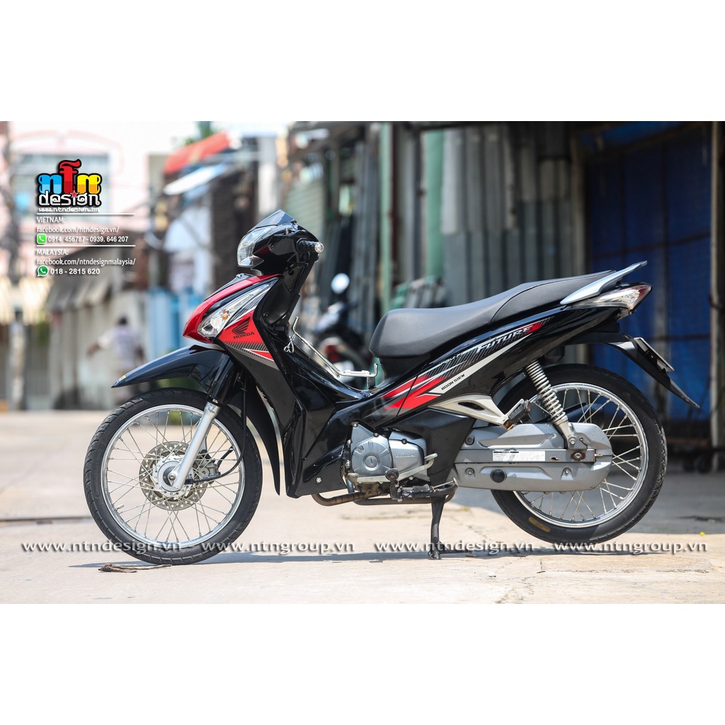 Tem Decal Rời Dán Xe Future FI Mẫu Đen Đỏ Cực Đẹp , Hàng 3 Lớp Chất Lượng Cao