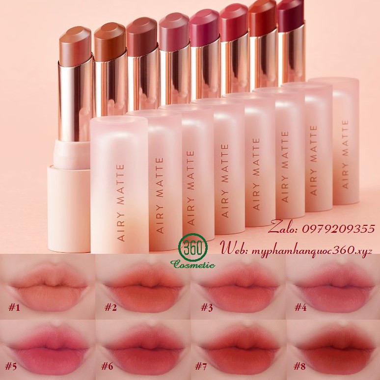 [new] Son Thỏi Lì Mịn Nhẹ Innisfree Airy Matte Lipstick 3.5g