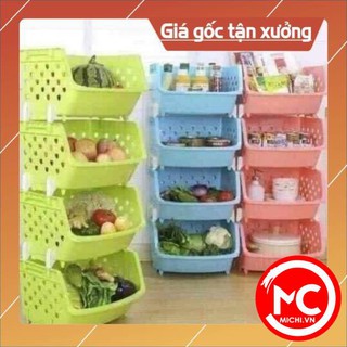 Kệ rổ nhựa 4 tầng đa năng tiện dụng