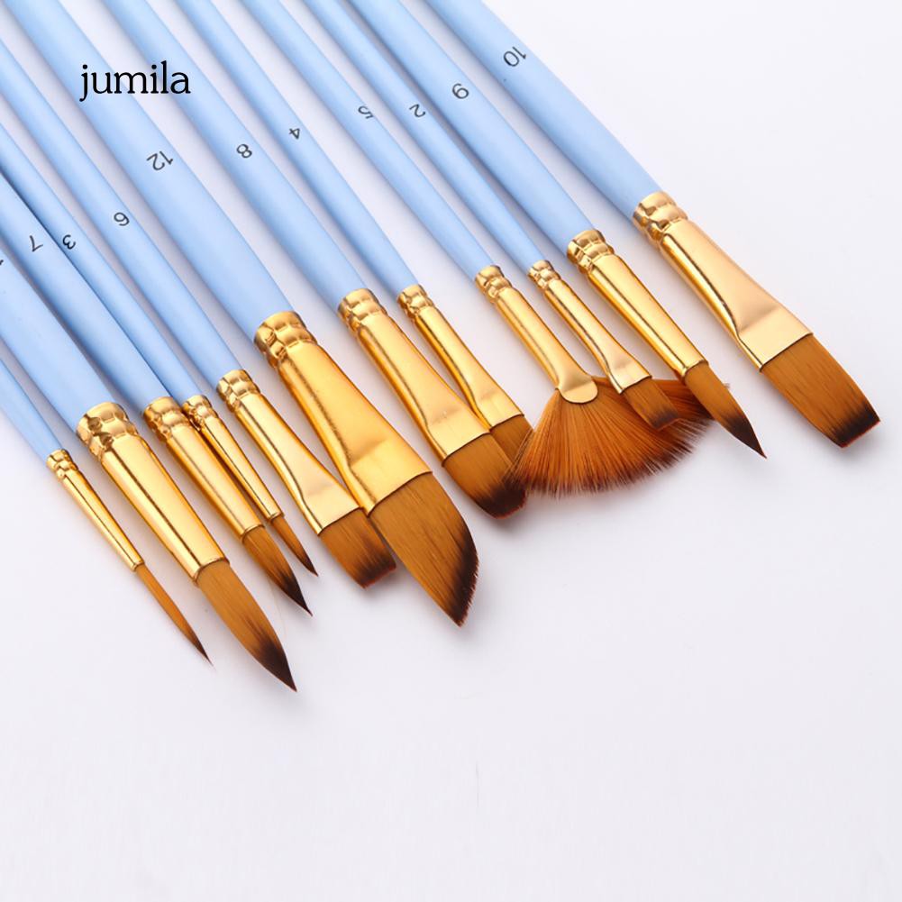 Bộ 12 cọ vẽ màu nước nghệ thuật
