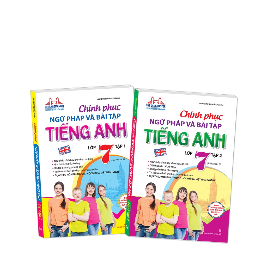 Sách - Combo 2c chinh phục ngữ pháp và bài tập tiếng Anh lớp 7