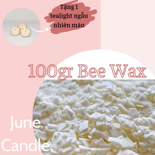[Tặng 3 bấc sáp nến] 100gr Sáp Ong Làm Nến Handmade June Candle