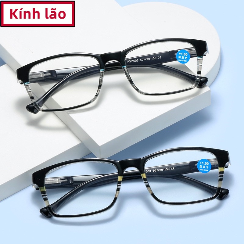 Kính lão đọc báo gọng lò xo, gọng vuông họa tiết độc đáo lịch sự, phù hợp cả nam và nữ mã H8503