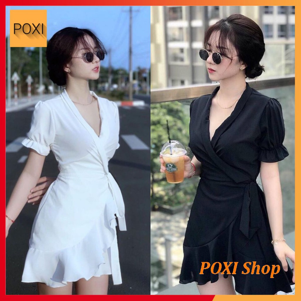 [ẢNH THẬT] Đầm Cổ V Cột Eo