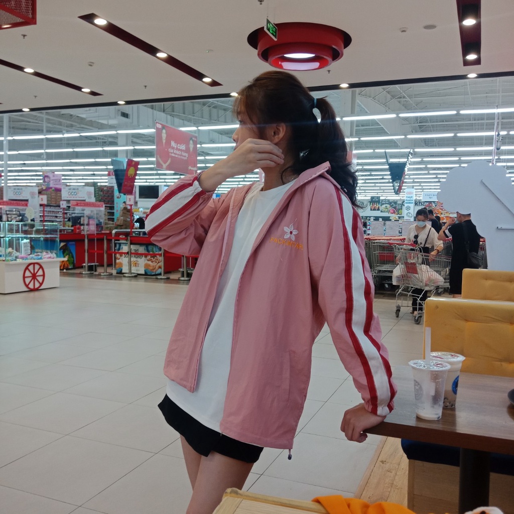 Áo khoác dù có mũ tháo rời, có size từ 35kg, áo khoác gió nữ, hàng 2 lớp siêu dày dặn AK05