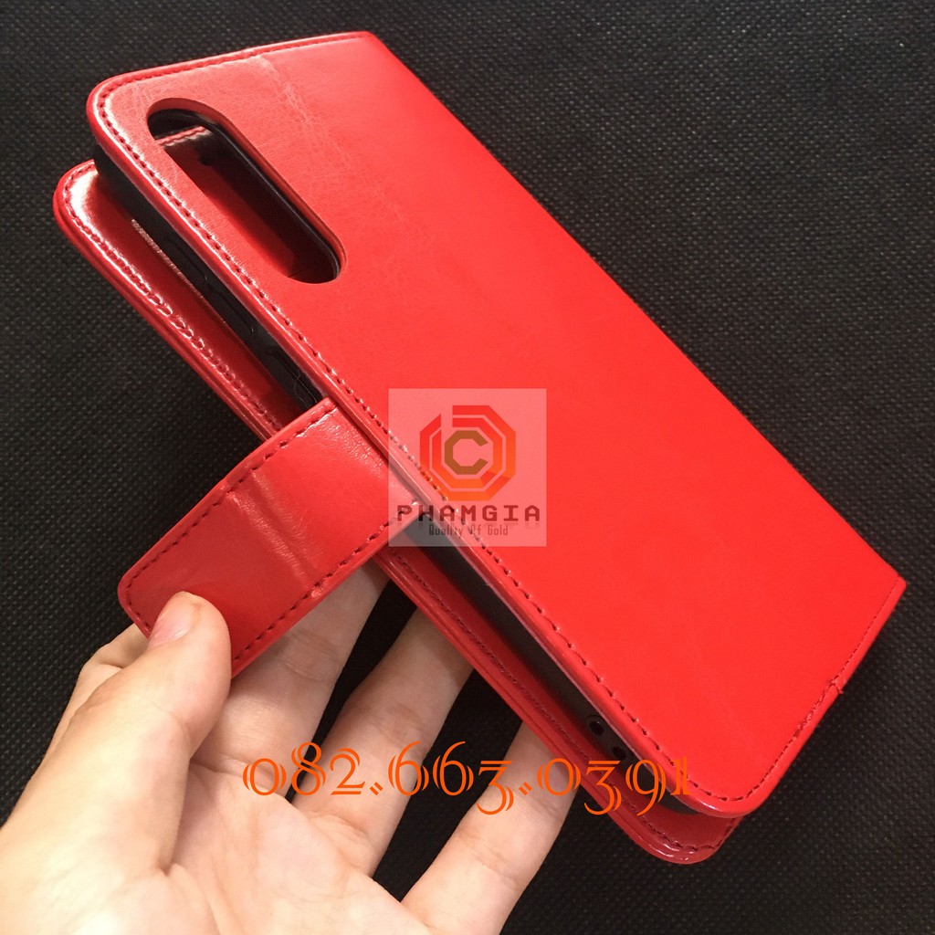 Bao da Vsmart Live chất da siêu đẹp, có nắp gập ngăn đựng thẻ