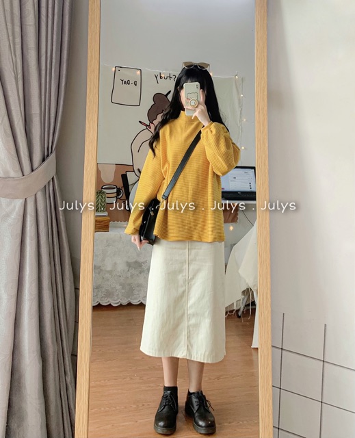 Áo nỉ len cổ 3 phân (ảnh thật shop chụp kèm video)