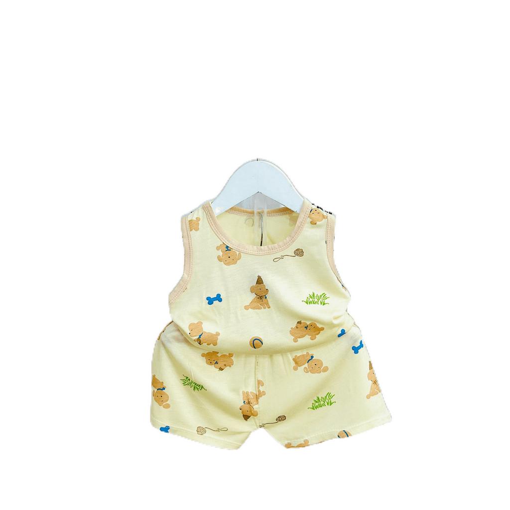 Quần áo bé trai và bé gái ba lỗ chất liệu thun lạnh thoáng mát mùa hè