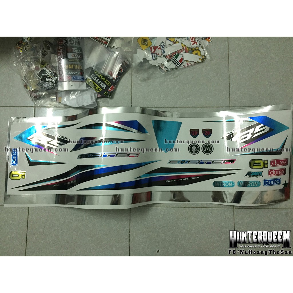 Tem rời Exciter 2011. Chất liệu CROM, phiên bản kỷ niệm 20 năm. Ex 135 đời 2011 đến 2014.
