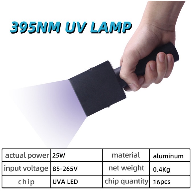 ĐÈN CỰC TÍM/ĐÈN UV CẦM TAY 365/395NM 25W 220V