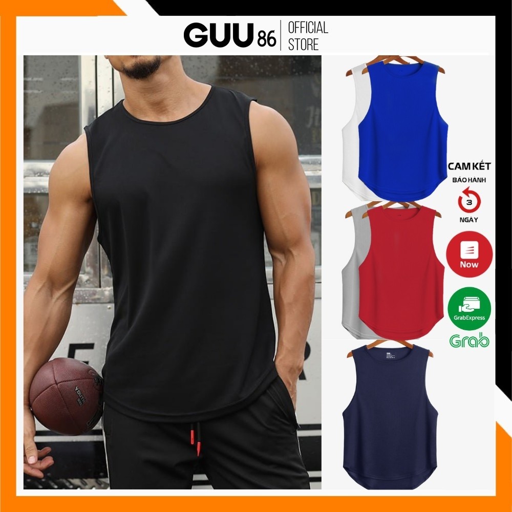 [𝗖𝗢𝗠𝗕𝗢 𝟰] Áo thun ba lỗ nam thể thao tanktop GUU SHOP chất liệu vải không nhăn, thoáng mát