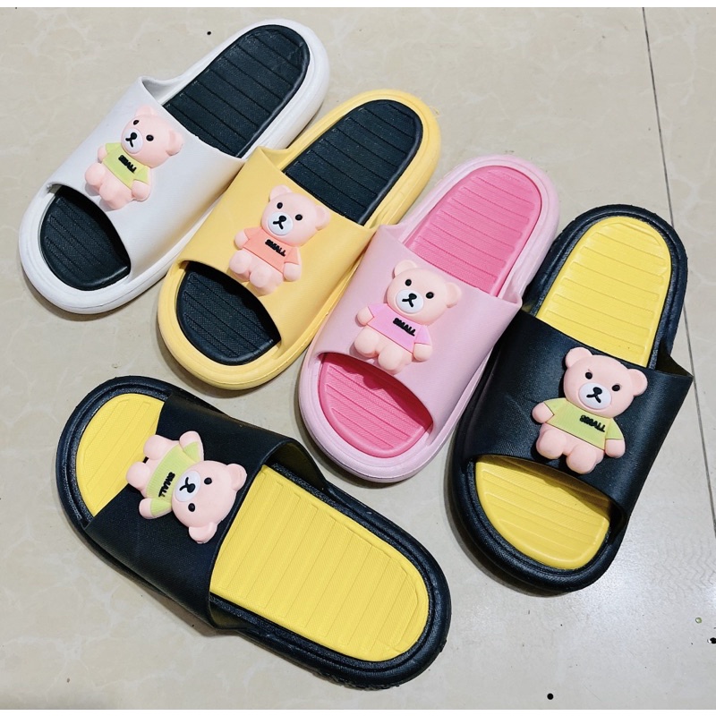 dép nữ quai ngang gấu nổi siêu đẹp(4 màu)