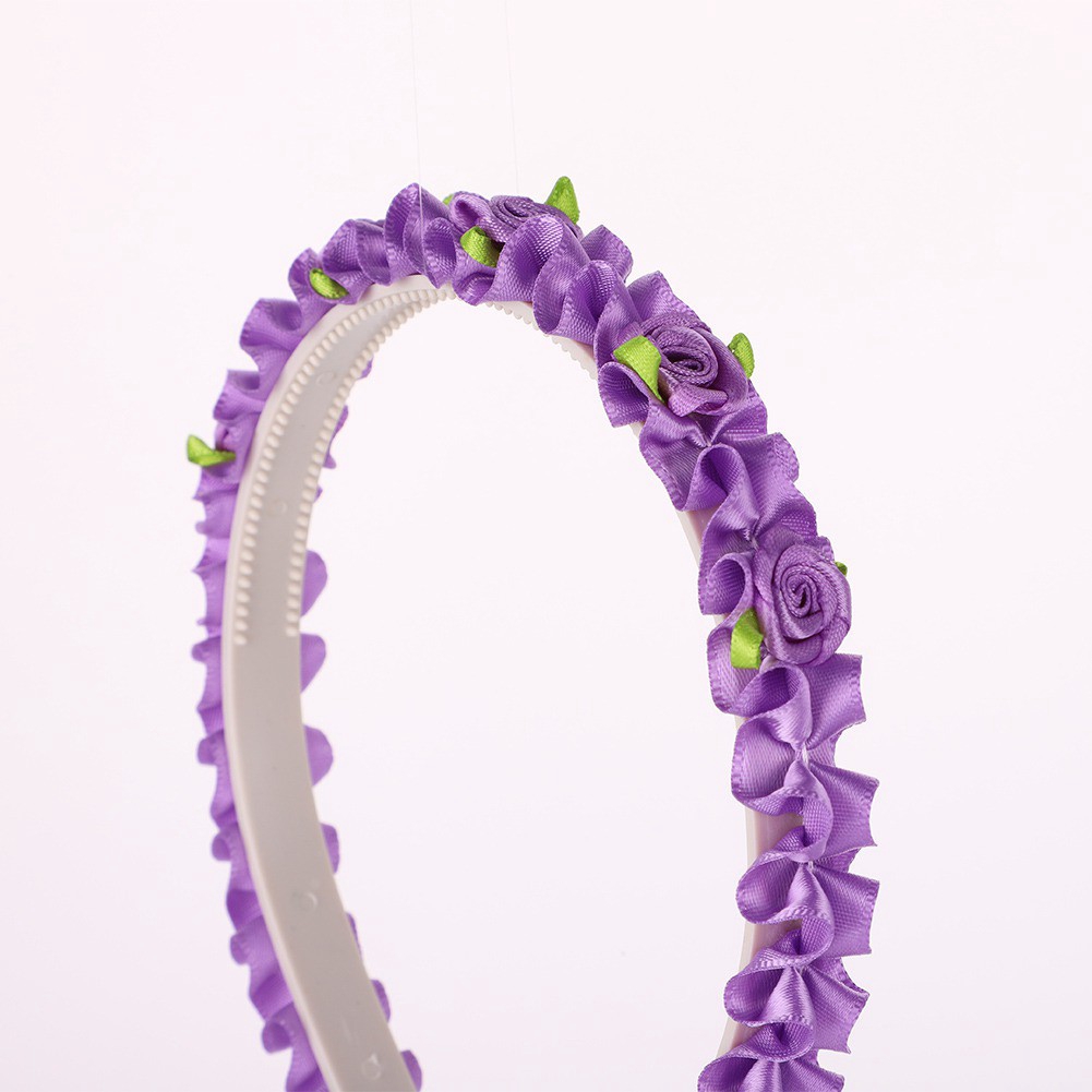 Băng đô cài tóc đính hoa hồng cho bé gái