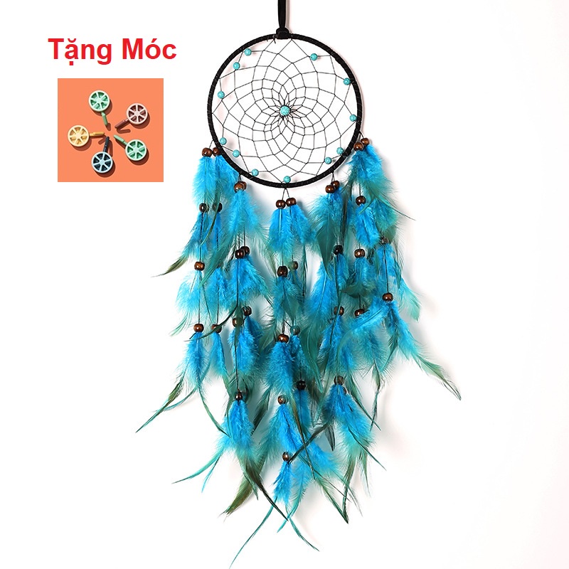 Đồ Treo Trang Trí Phòng Dreamcatcher Lông Vũ Tặng Kèm Móc Dán Tường