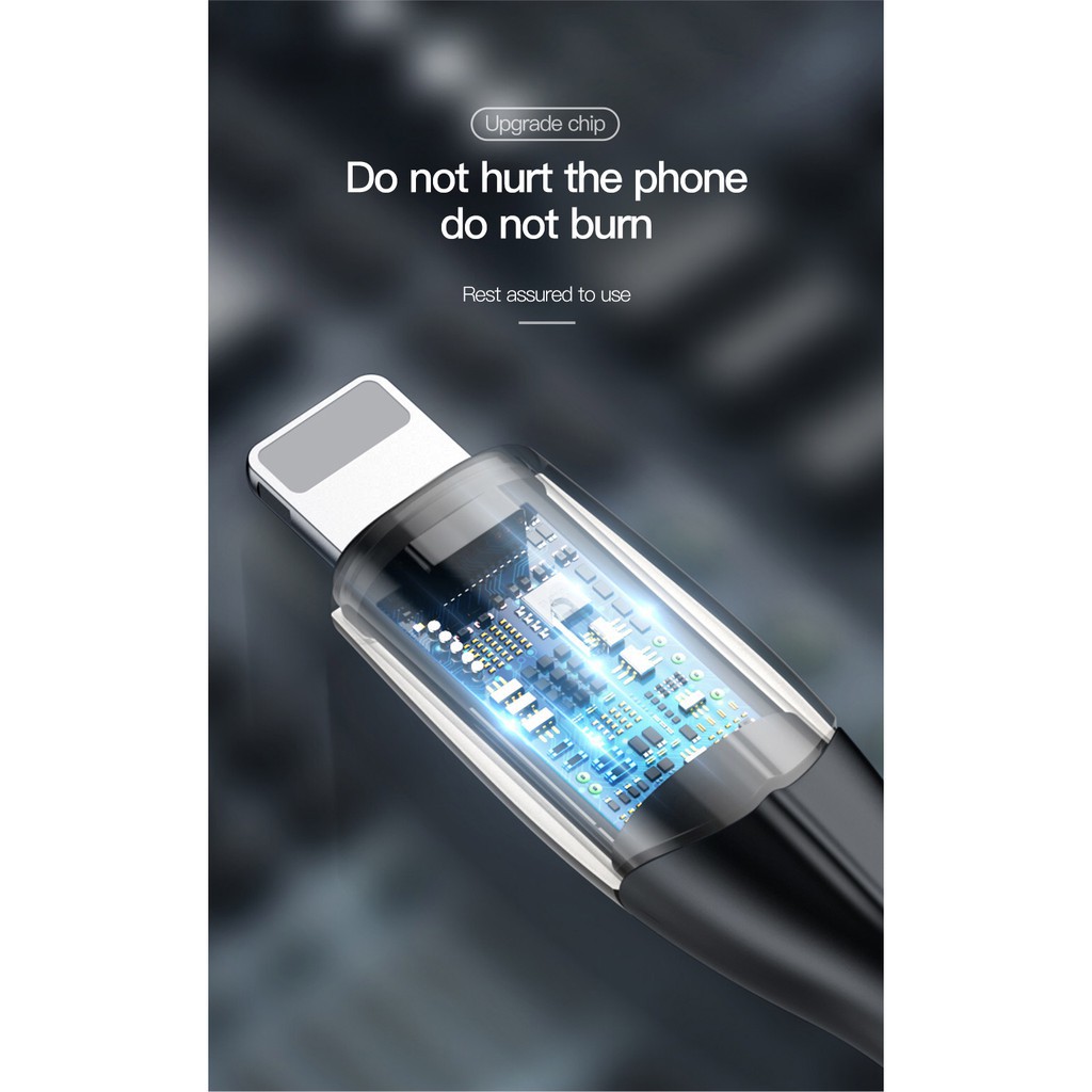 Cáp Sạc Nhanh 18W Baseus Baseus Horizontal Data Cho Iphone ✔Có Đèn Báo