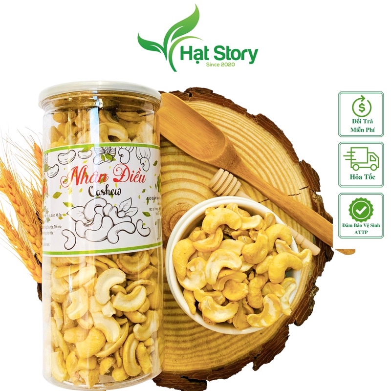 1Kg Điều Sấy Nguyên Vị Không Muối, Ăn Trực Tiếp, Say Sữa Siêu Ngon, Như Hình