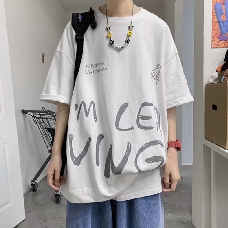 Áo Thun Tay Ngắn Cổ Tròn In Chữ Thời Trang Dành Cho Nam Size M-5XL