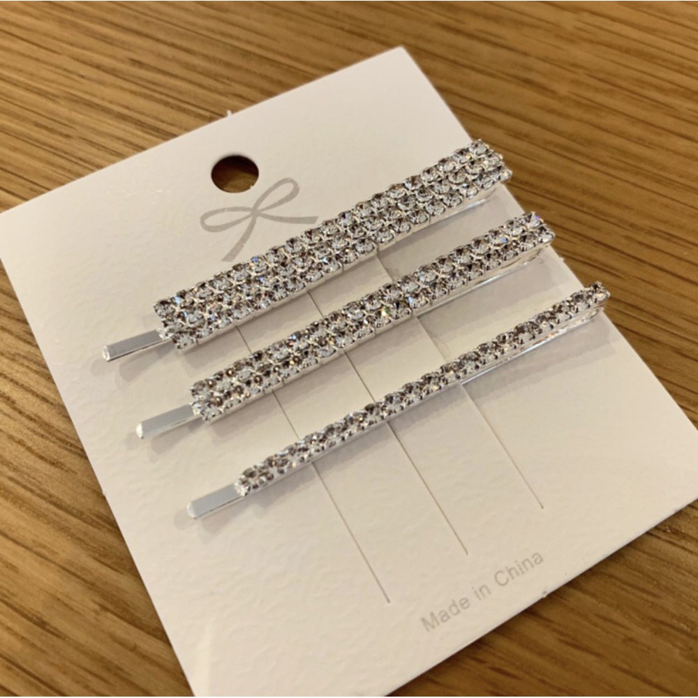 Set 3 kẹp tóc đính đá lấp lánh xinh xắn DTOnline