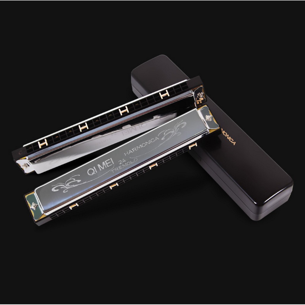 [SALE SẬP SÀN] Kèn Harmonica QI MEI 24 lỗ 2 hàng cao cấp [HÀNG MỚI]