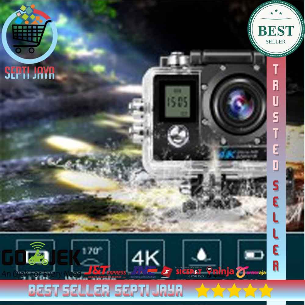 Camera Thể Thao 4k 30fps Wifi 2 Thẻ Nhớ Micro Sd Chống Thấm Nước Lên Đến 64gb