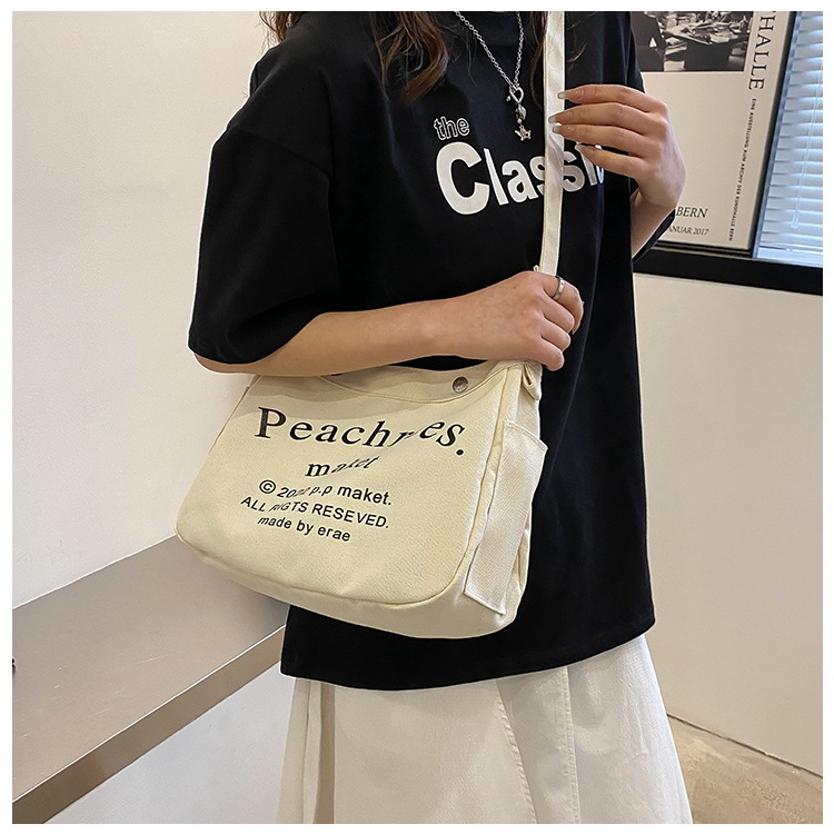 Túi đeo chéo Đeo Vai nam nữ đi chơi đi học vải canvas Thời Trang Nam Nữ