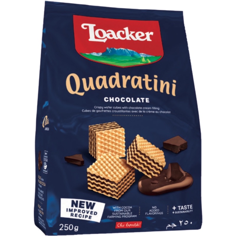Bánh xốp Loacker Quadratini nhiều vị - Gói 250g