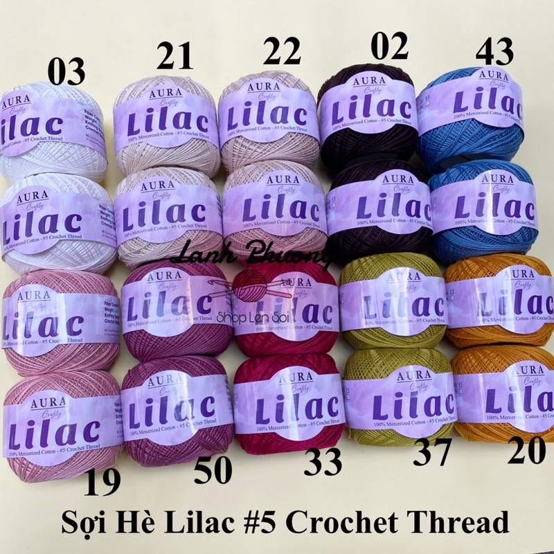 Sợi 0.8mm Lilac Crochet Thread, Sợi Nhỏ Đan Móc Váy Áo Hè