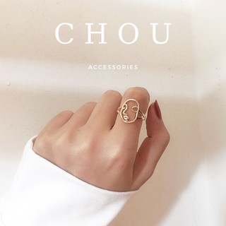 Nhẫn Titan Mặt The Face | CHOU ACCESSORIES |