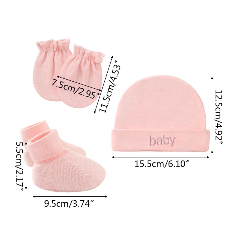 Set Đôi Tất + Găng Tay + Mũ Cotton Mềm Mại Ấm Áp Cho Bé