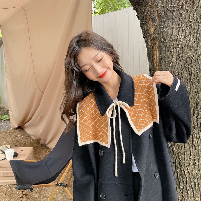 Khăn Choàng Cổ Dệt Kim Giữ Ấm Mùa Hè Màu Sắc Phù Hợp Với Nữ Sinh Hàn Quốc Có Thể Tháo Rời