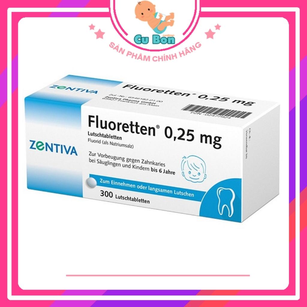 Viên ngậm chắc răng ngừa sâu răng cho bé Zentiva Fluoretten 0,25mg của Đức hộp 300 viên