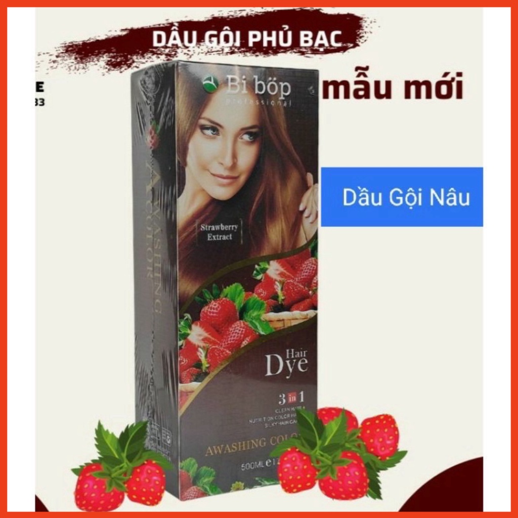 Dầu gội( gội) nhuộm Nâu và Đen Phủ Bạc BI_BOP ( mẫu mới) loại 1