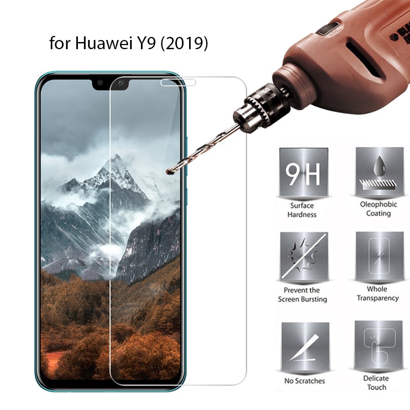 Kính cường lực trong suốt bo cạnh cho Huawei Y9 Y7 Y6 Y5 Y3 Prime Pro Lite 2019 2018