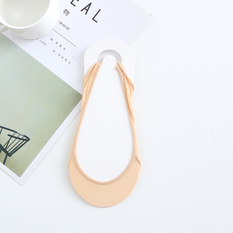 Set 4 Đôi Vớ Cotton Màu Trơn Thoáng Khí Chống Trượt Dành Cho Nữ