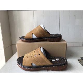 Dép da bò nam cao cấp,đế may viền bền,đẹp, sang, thoáng chân, mềm mại, đế nhẹ, quà tặng bố ông 036