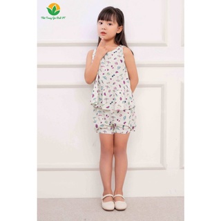 Bộ lanh bé gái quần đùi áo sát nách