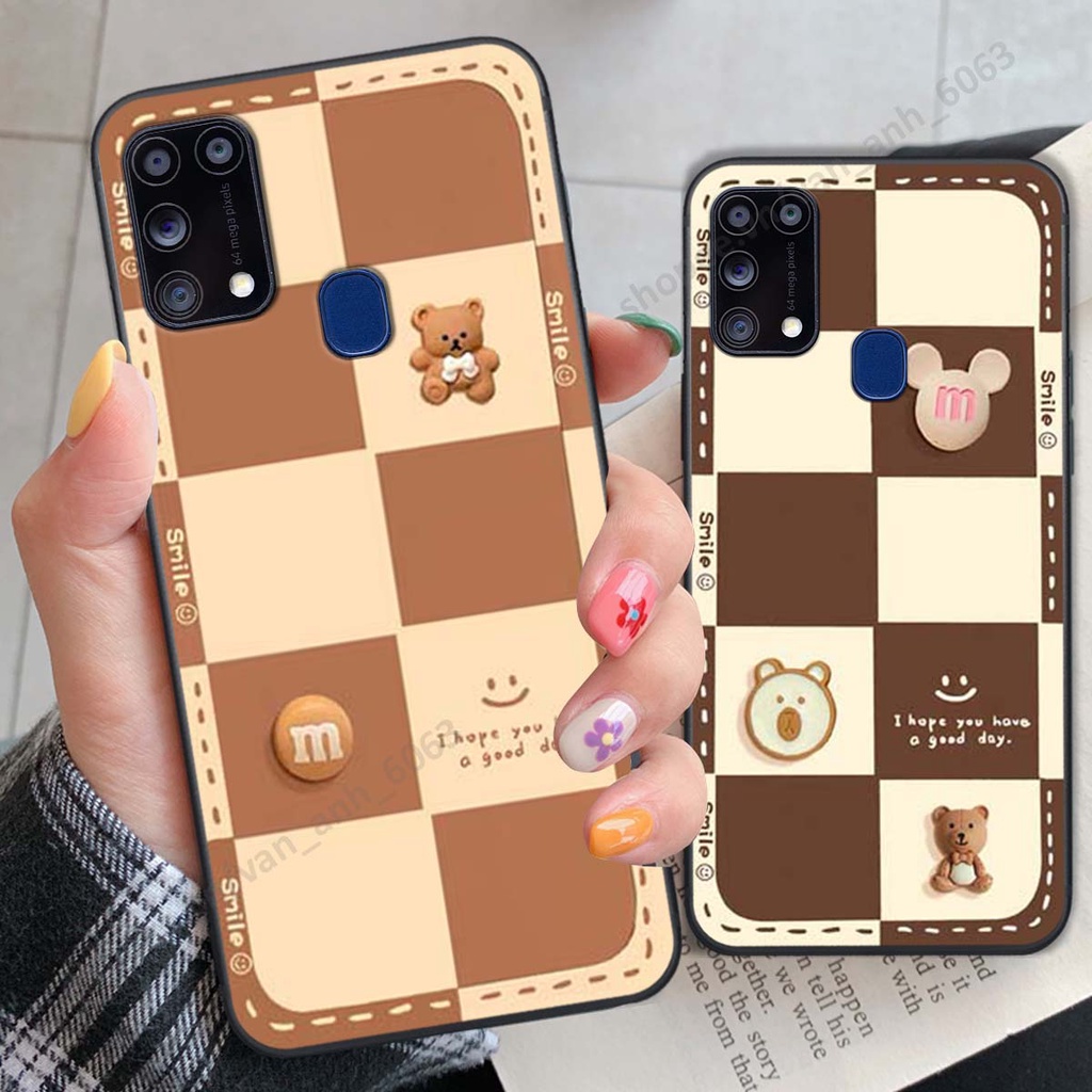 Ốp lưng Samsung M31 hình gấu, kẹo dễ thương cute